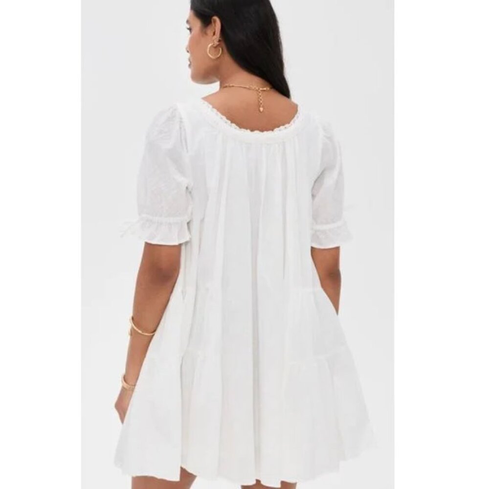 Women's White Sandy Shores Babydoll Dress - Picture 2 of 4